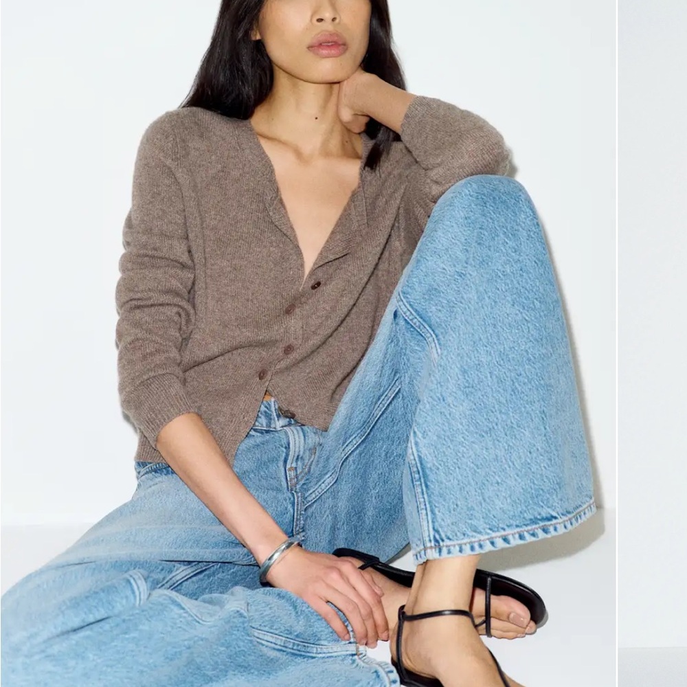 Reformation Clara Cashmere Cardigan - Cocoa